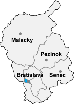 Район Братислава I на карте
