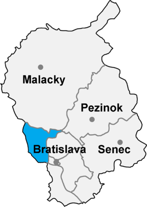 Район Братислава IV на карте