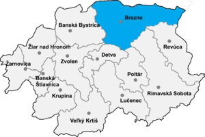 Район Брезно на карте