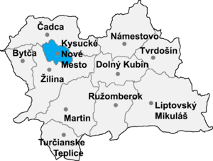 Район Кисуцке-Нове-Место на карте