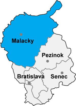 Район Малацки на карте