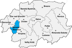 Район Банска Штьявница на карте