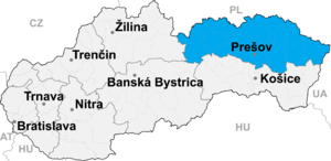 Прешовский край на карте