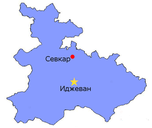 Севкар на карте Тавушской области