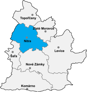 Район Нитра на карте