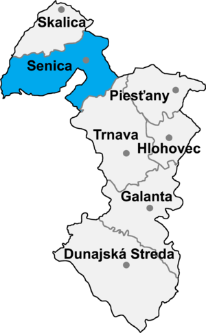 Район Сеница на карте