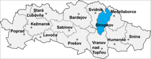 Район Стропков на карте