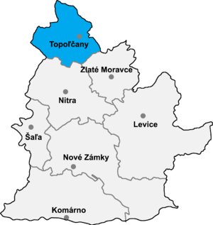 Район Топольчаны на карте