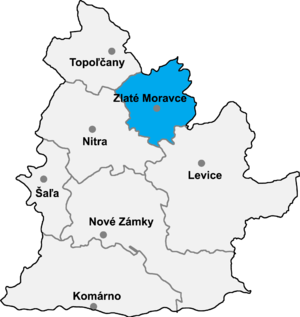Район Злате Моравце на карте