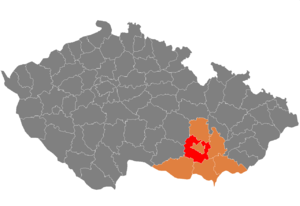 Район Брно-пригород на карте