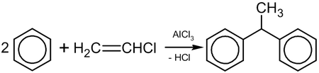 Реакция винилхлорида с бензолом