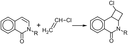 Реакция [2+2] циклоприсоединения винилхлорида к 1-изохинолону