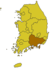 Кёнсан-Намдо на карте Южной Кореи