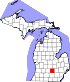 Map of Michigan highlighting Ingham County.svg