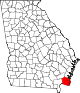 Округ Кэмден на карте штата.
