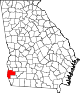 Округ Эрли на карте штата.