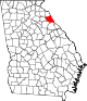 Округ Элберт на карте штата.