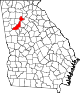 Округ Фултон на карте штата.