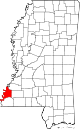 Округ Адамс на карте штата.