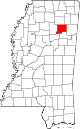 Округ Чикэсоу на карте штата.