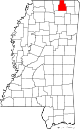 Округ Типэ на карте штата.