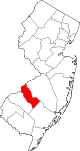 Округ Кэмден на карте штата.