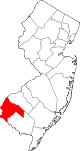 Округ Сэйлем на карте штата.