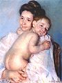 Cassatt Mary The Young Mother (Mother Berthe holding her baby) c. 1900.jpg